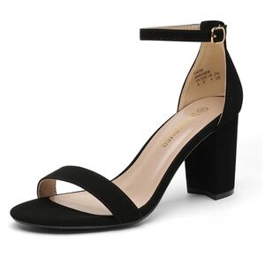 Dream Pairs Open Toe Chunky Heel Sandals Nude Size 7 Buckle Platform